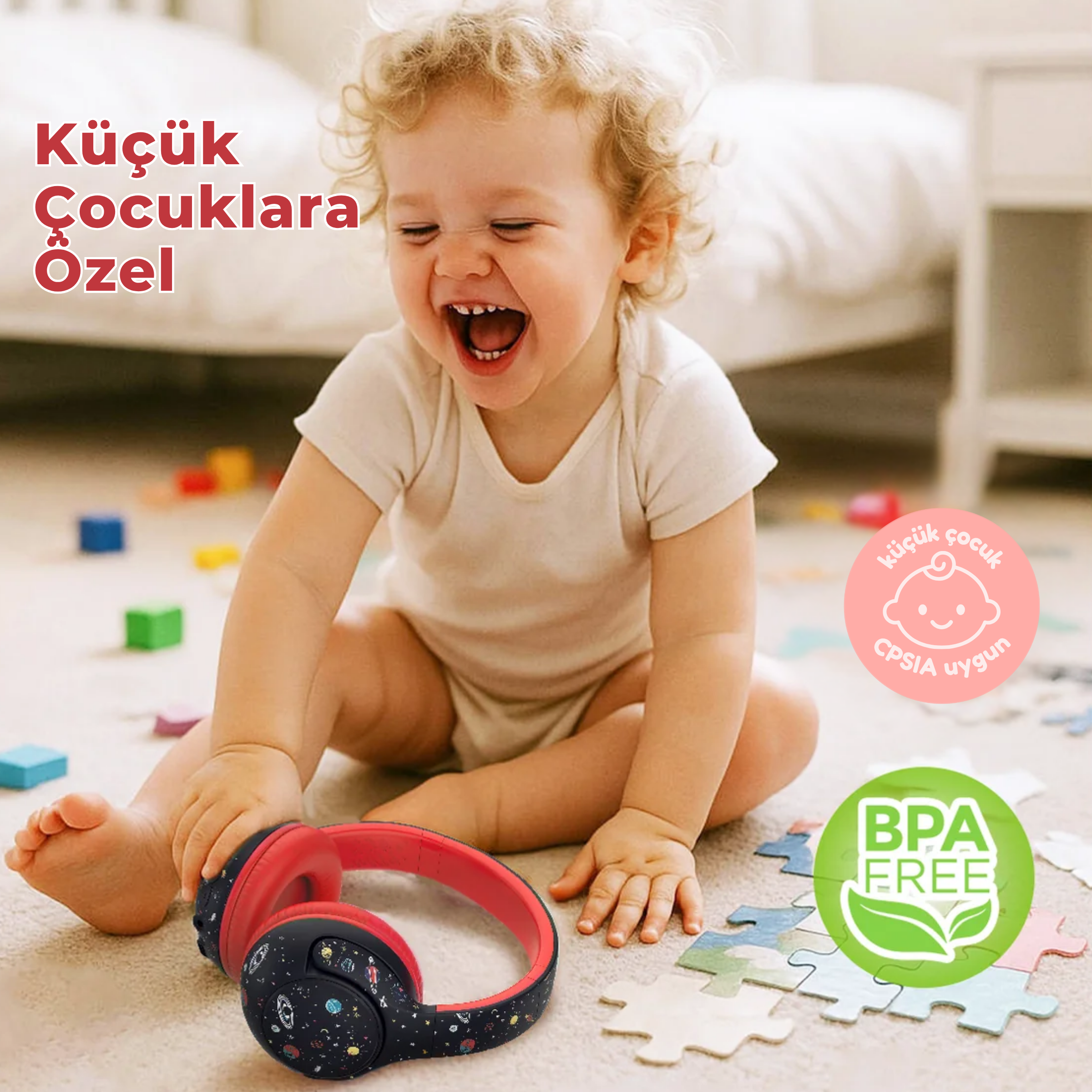 iClever BTH27 Bebek/Küçük Çocuk Bluetooth Kulaklık – Siyah