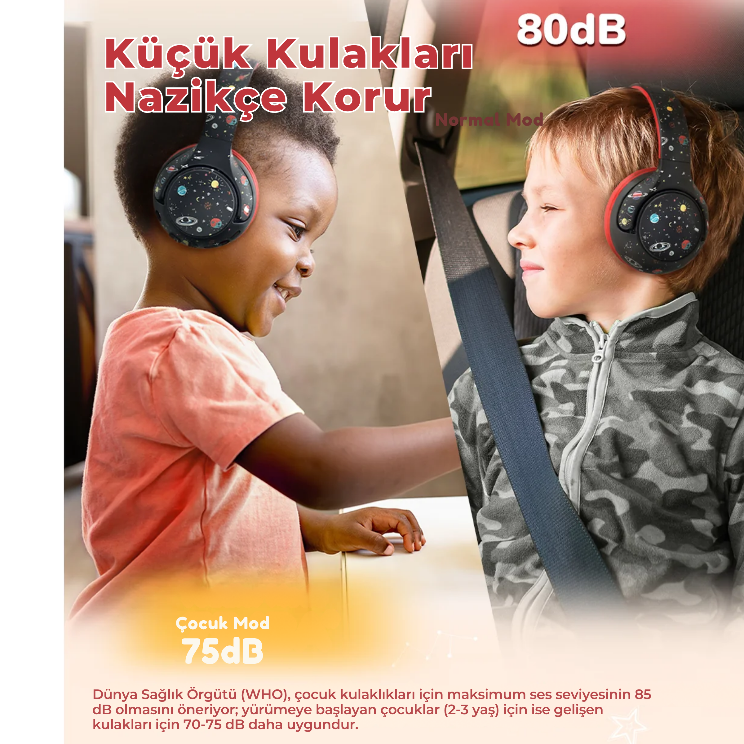 iClever BTH27 Bebek/Küçük Çocuk Bluetooth Kulaklık – Siyah