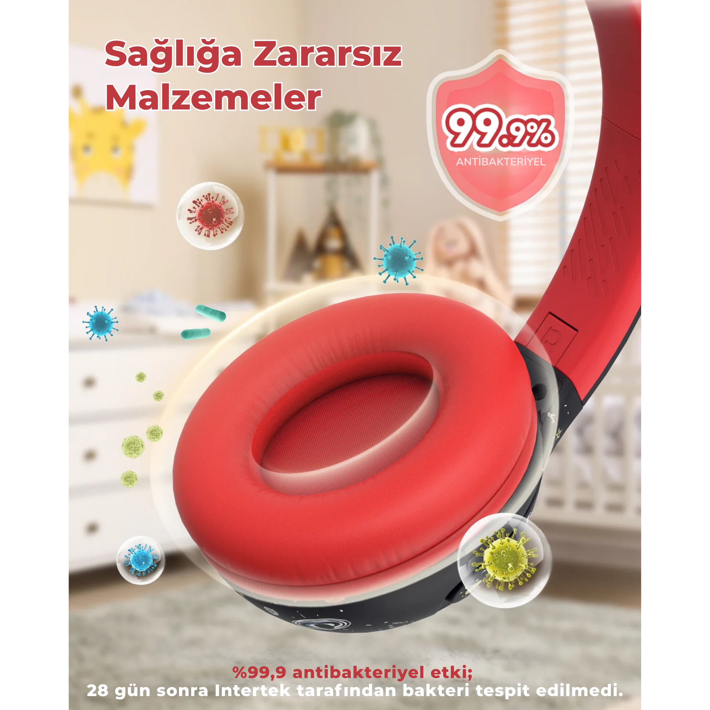 iClever BTH27 Bebek/Küçük Çocuk Bluetooth Kulaklık – Siyah