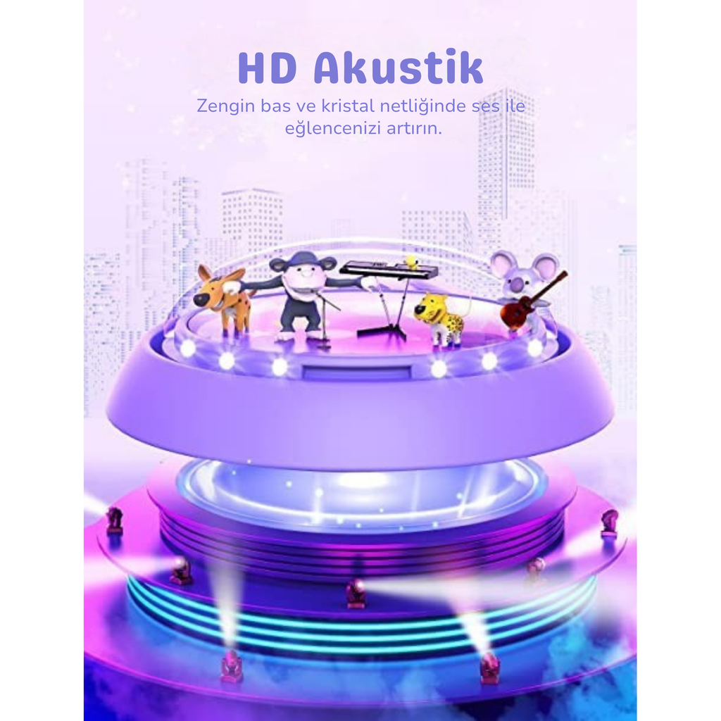 iClever BTH19 Çocuk Bluetooth Kedi Kulaklık – Mor