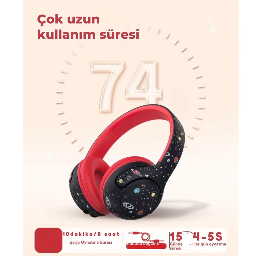 iClever BTH27 Bebek/Küçük Çocuk Bluetooth Kulaklık – Siyah