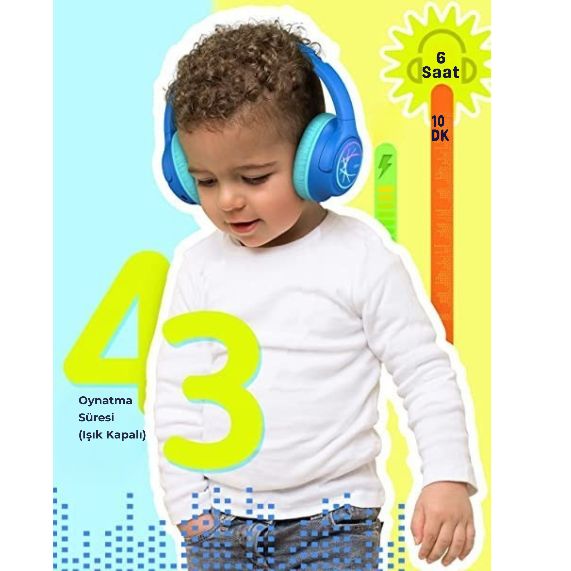 iClever BTH18 Çocuk Bluetooth Kulaklık – Mavi