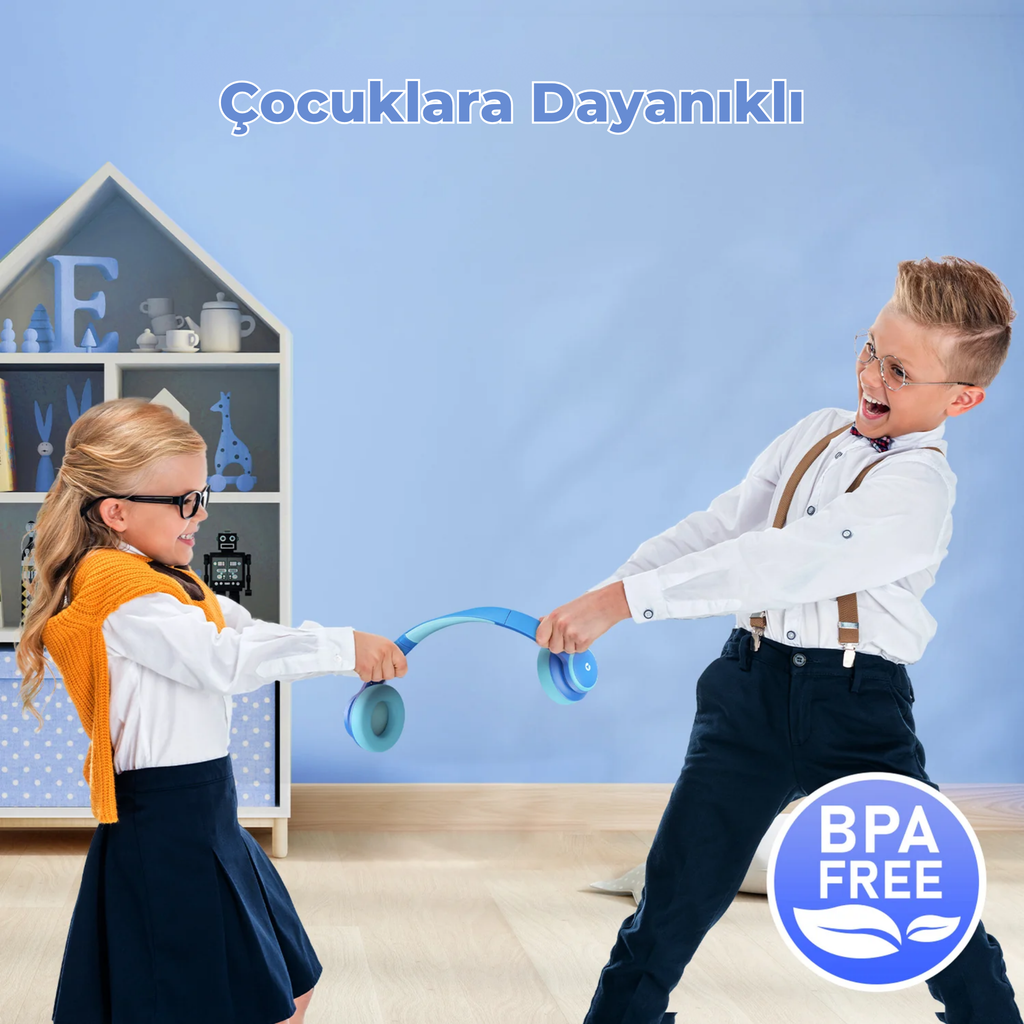 iClever BTH26 ANC Çocuk Bluetooth Kulaklık – Mavi