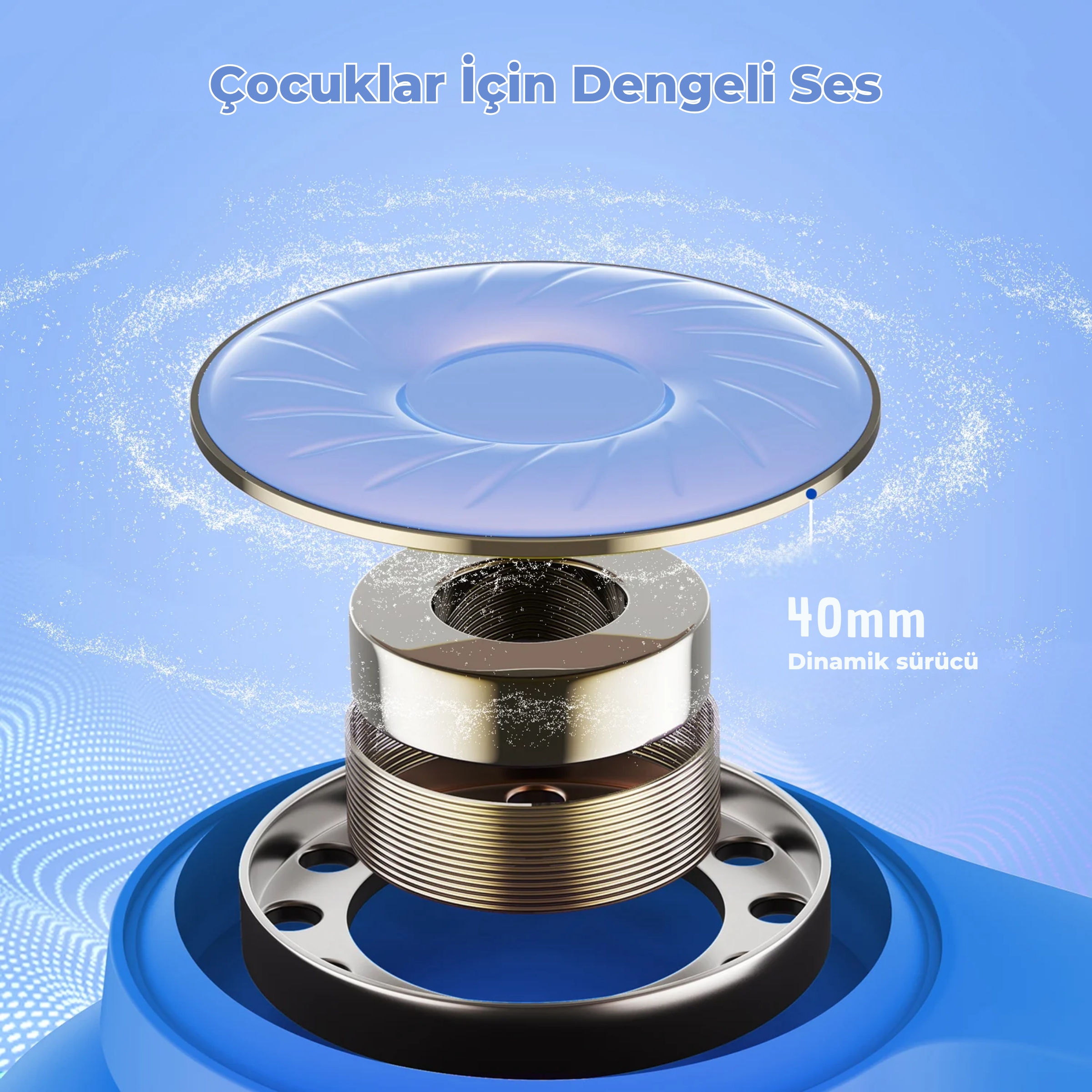 iClever BTH26 ANC Çocuk Bluetooth Kulaklık – Mavi