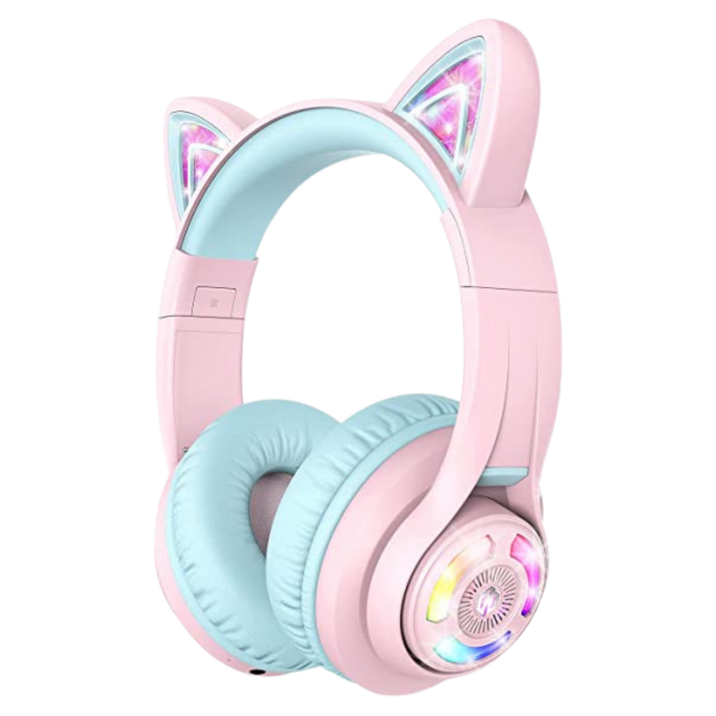 iClever BTH13 Çocuk Bluetooth Kedi Kulaklık – Pembe