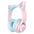iClever BTH13 Çocuk Bluetooth Kedi Kulaklık – Pembe