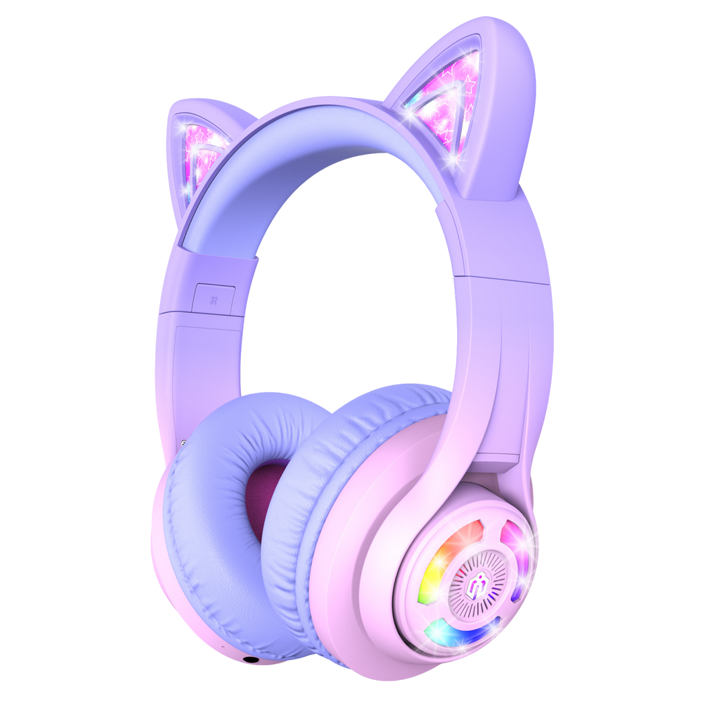 iClever BTH13 Çocuk Bluetooth Kedi Kulaklık – Gradyan Pembe